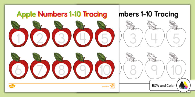 number tracing worksheets 1 10