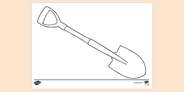 FREE! - Shovel Colouring Sheet | Colouring Sheets - Twinkl