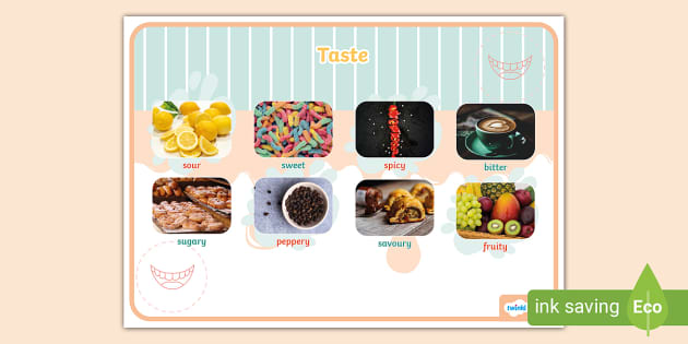 Taste Word Mat (teacher made) - Twinkl