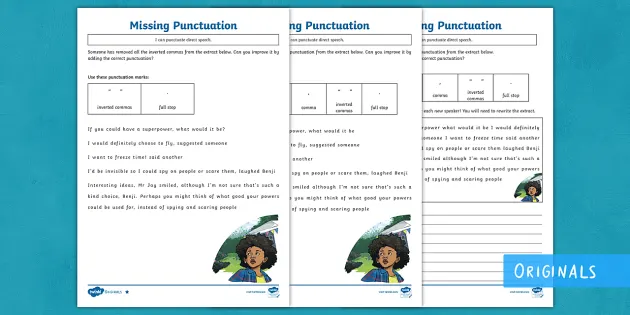 direct speech punctuation worksheets ks2 teacher made