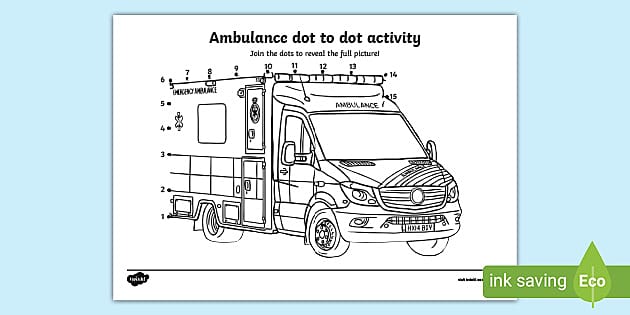 FREE! - Ambulance Dot to Dot Activity | Twinkl Resources