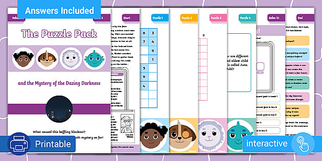 puzzle pack volume 1 logic puzzles for kids twinkl