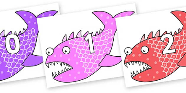 FREE! - Numbers 0-31 on Fish to Support Teaching on Sharing a Shell