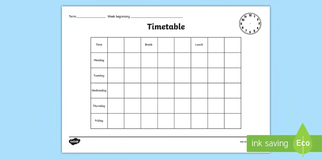 This is an exemple of a timetable.