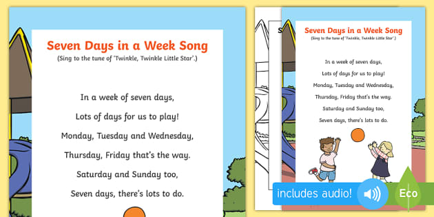 Seven Days in a Week Song (Hecho por educadores) - Twinkl