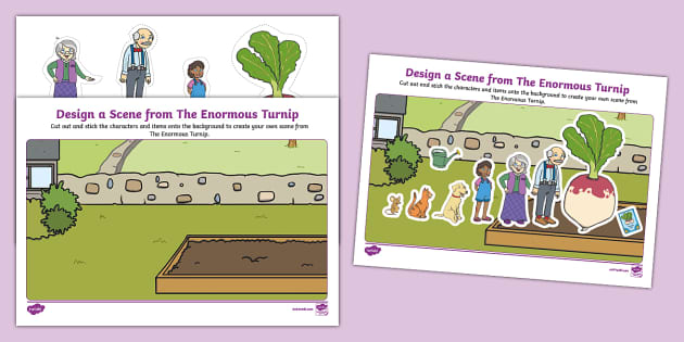 Design an Enormous Turnip Scene Cutting Skills Activity KS1