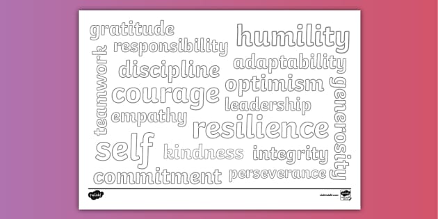 Positive Role Models Word Cloud Colouring (teacher made)