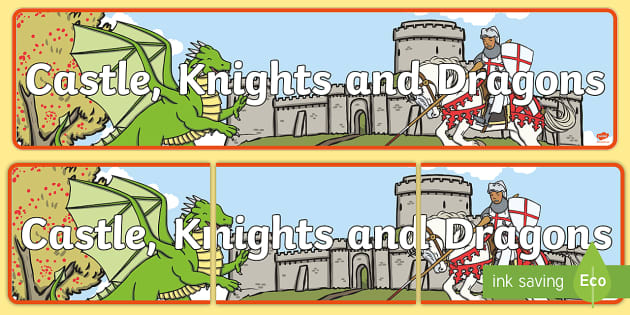 Castle Knights And Dragons Display Banner Dragons And Castles Display