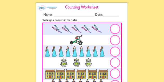 FREE! - My Counting Worksheet / Worksheet (Toys) - Twinkl