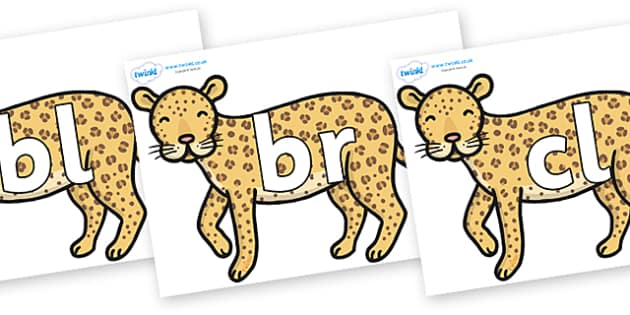 FREE! - Initial Letter Blends on Leopards (teacher made)