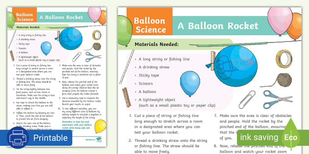 Balloon Science – A Balloon Rocket - Twinkl
