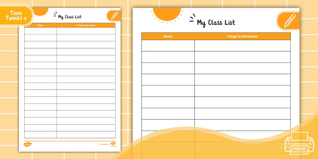 Teacher Planner | My Class List (teacher made) - Twinkl