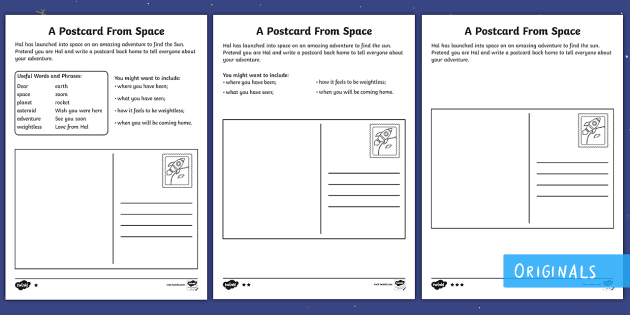 Back To Earth With A Bump A Postcard From Space Differentiated Worksheet