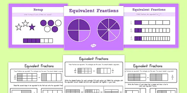 equivalent fractions powerpoint with worksheet activity