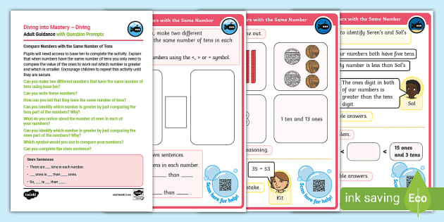 year-1-diving-into-mastery-comparing-numbers-1-activity-cards