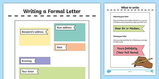 how to write a formal letter