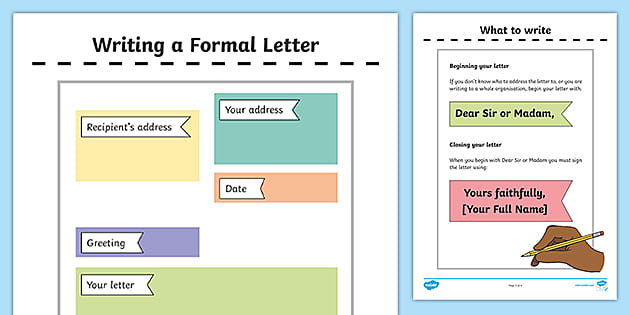 Prompts For Formal Letter Writing