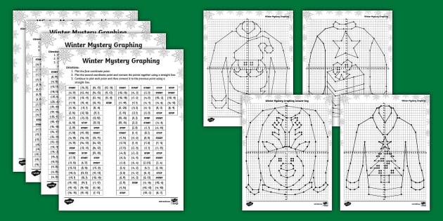 Ugly Winter Sweater Mystery Graphing Activity Pack for 6th-8th Grade