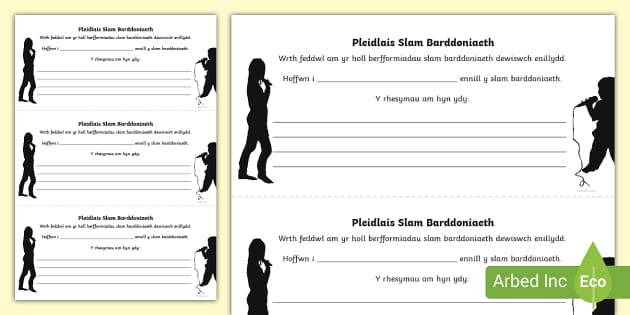 pleidlais-slam-barddoniaeth-teacher-made-twinkl for Free Printable Karaoke Song Request Slips Template Pleidlais Slam Barddoniaeth (teacher made) - Twinkl for Free Printable Karaoke Song Request Slips Template