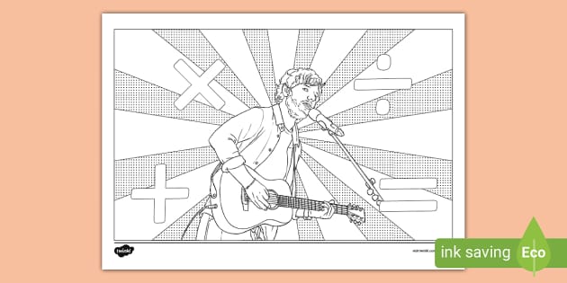 Ed Sheeran Colouring Page Ed Sheeran Lenseignant A Fait