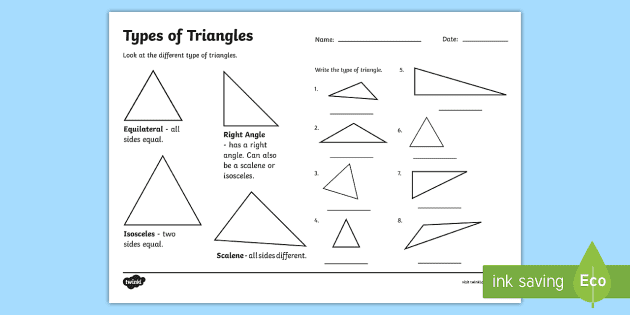 Types Of Triangle Activity Classifying Triangles Worksheet Types Of Triangle Activity Classifying Triangles Worksheet