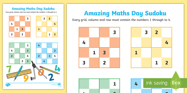 Introduction to Sudoku - 4X4 - Level 1 - (6-8 years) - The Activity Books