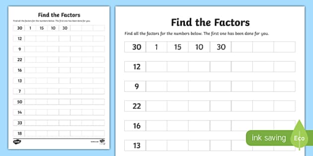 Find the Factors Worksheet / Activity Sheet-Scottish, worksheet