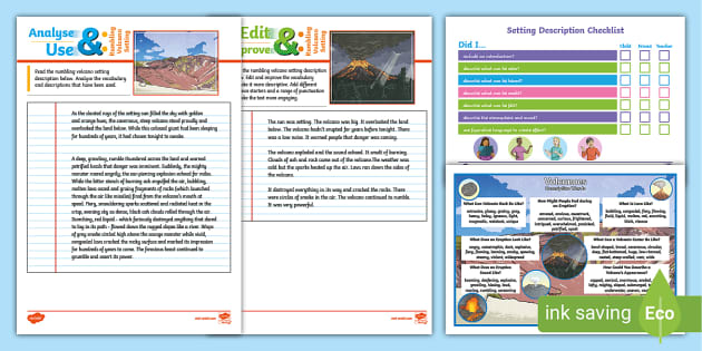 UKS2 Analyse & Use/Edit & Improve Volcano Setting Resource