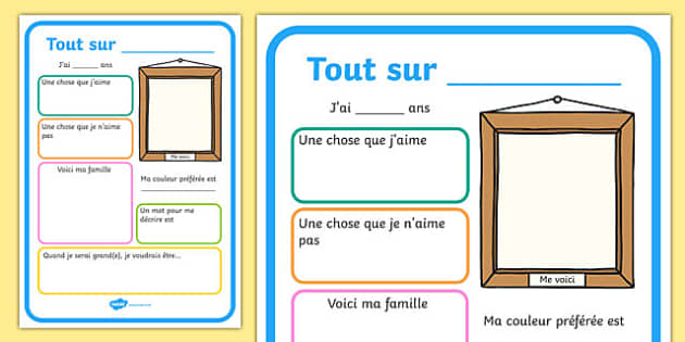 C'est Moi French Worksheets for All About Me! by Inquiring