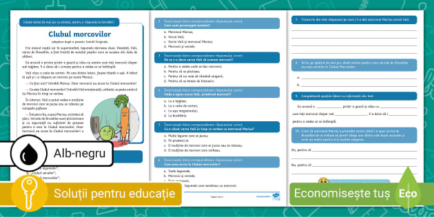 Clasa a II-a: Pregătire pentru Evaluarea Națională CLR Citit – Fișă de exersare pentru luna ianuarie