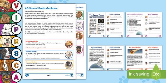 Uks2 60 Second Reads Space Activity Pack Twinkl