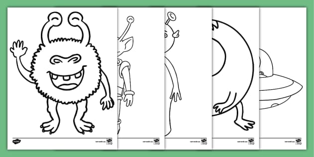 Printable Alien Coloring Pages for Kids | Twinkl USA