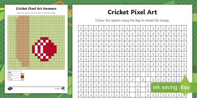 FREE Free Cricket Pixel Art Template for Kids Download now