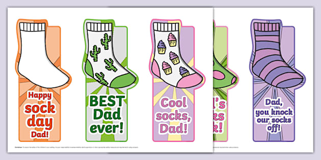 Father S Day Editable Sock Bookmarks Teacher Made Twinkl