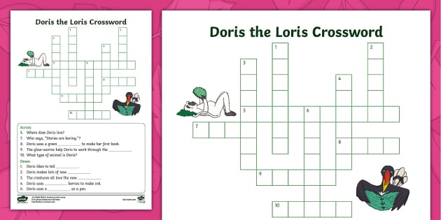 Doris the Loris Crossword (teacher made) Twinkl Doris the Loris Crossword (teacher made) Twinkl
