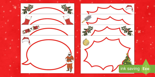 Christmas Speech Bubbles (teacher made) - Twinkl