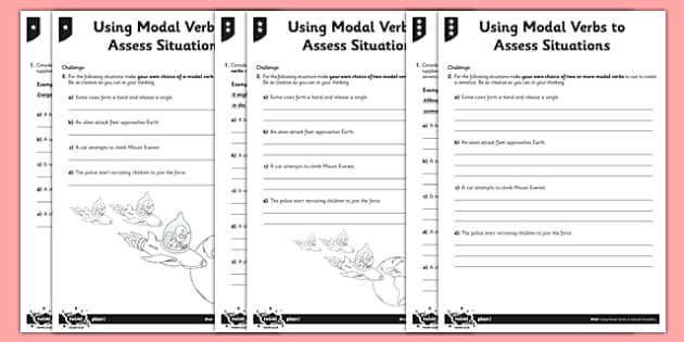 Using Modal Verbs to Assess Situations Differentiated Worksheet / Worksheet