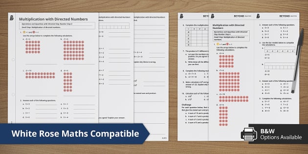 👉 Multiplication with Directed Numbers - Twinkl