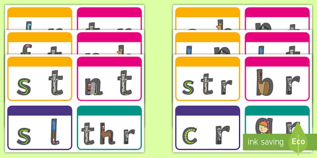 Phase 4 Blends And Clusters Letter Shapes Flashcards