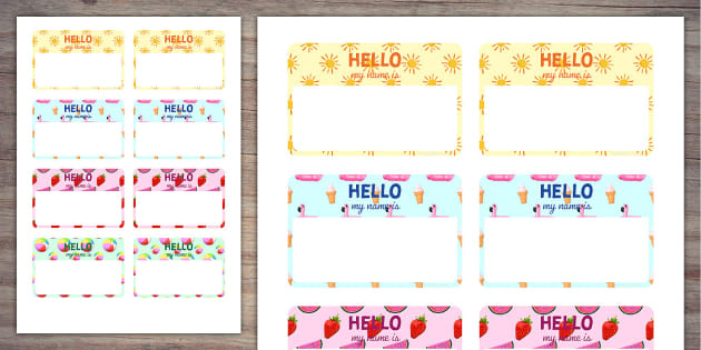Summer Fun Name Tags | Twinkl Party (teacher made) - Twinkl