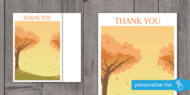 Autumn Landscape Thank You Cards (teacher made) - Twinkl