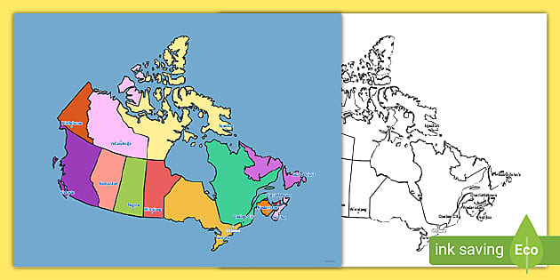 canada map with cities and provinces