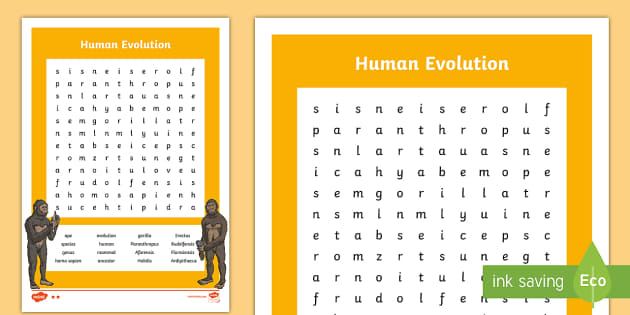 Evolution Word Search.
