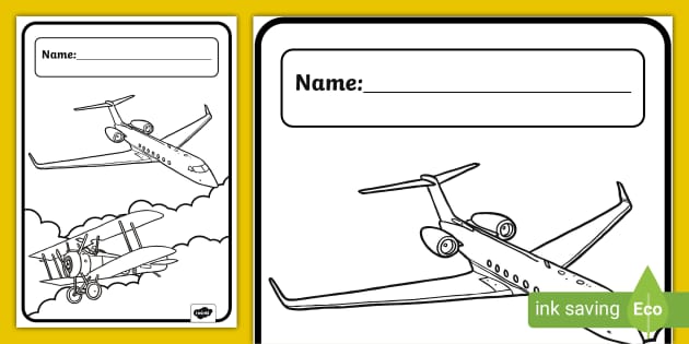 Free Kids' Aeroplane Colouring Book Cover: Colour and Learn.