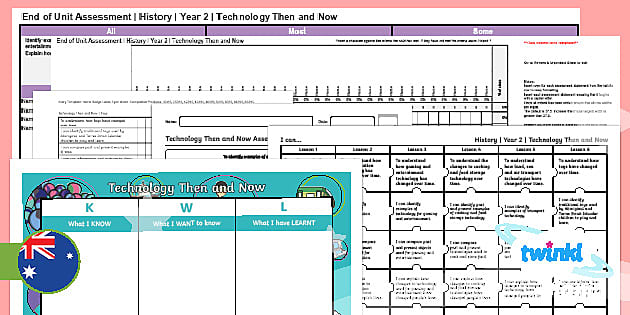 Year 2 Hass History Technology Then And Now Assessment Pack