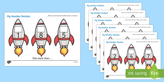 Number Rockets Label My Number Rockets (One More) (teacher made) - Twinkl
