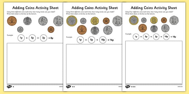 Adding Coins Worksheet - Money Addition Resources