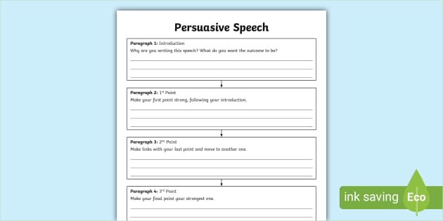FREE Writing A Persuasive Speech Worksheet Teaching Resource Twinkl