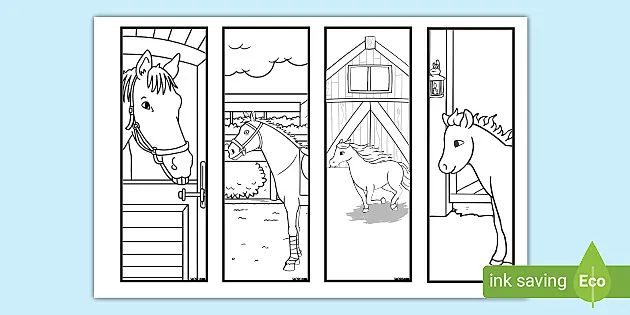 horse barn coloring page