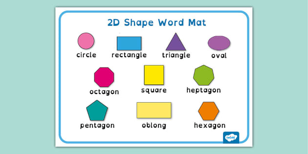 2D Shape Word Mat | Dyslexia-Friendly Font | Twinkl - Twinkl